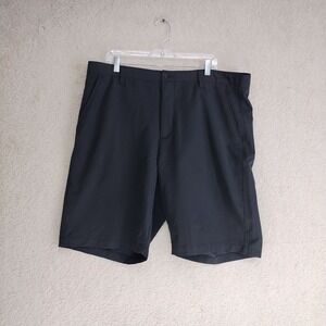 Sunice Shorts Mens 40 Black Stretch Polyester Spandex Golf Chino Flat Front